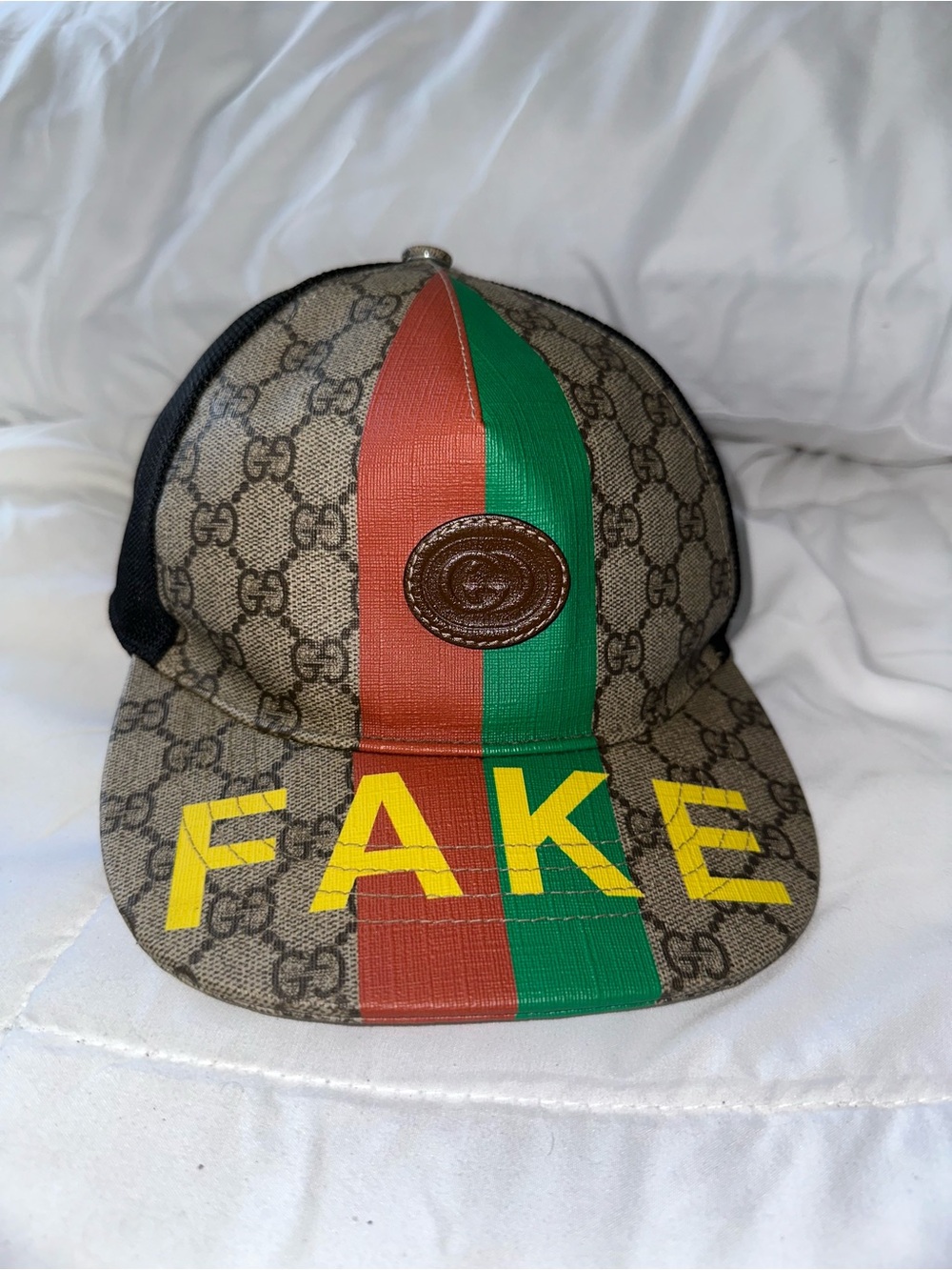 Gucci FAKE/NOT GG Supreme Baseball Hat – Size Large